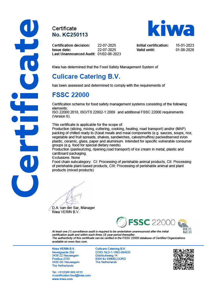 iso22000 certificaat